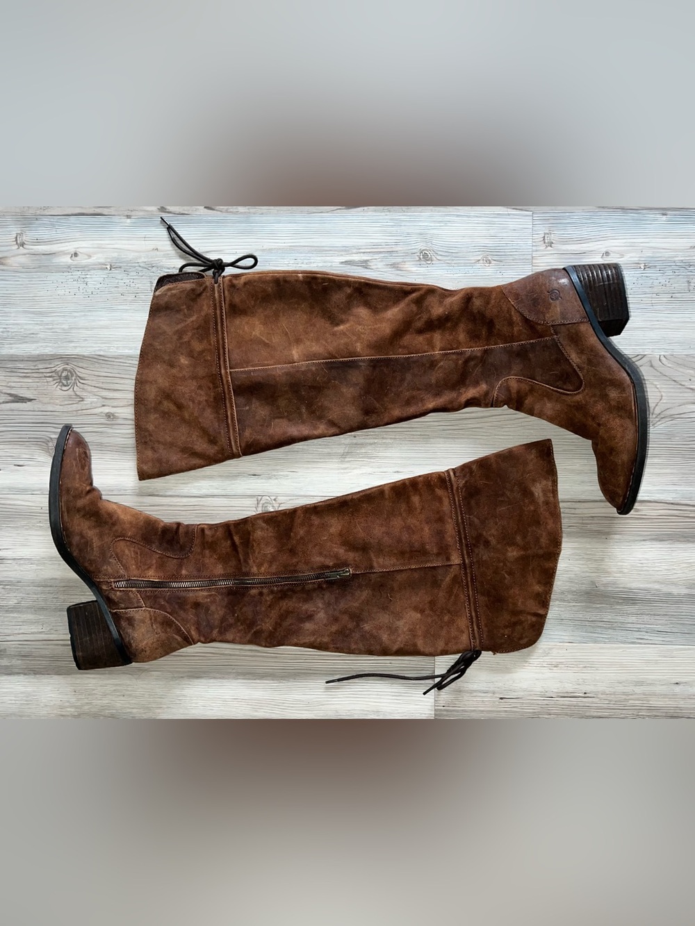 Born Womens Felicia Rust Brown Suede Riding Boot Size 10